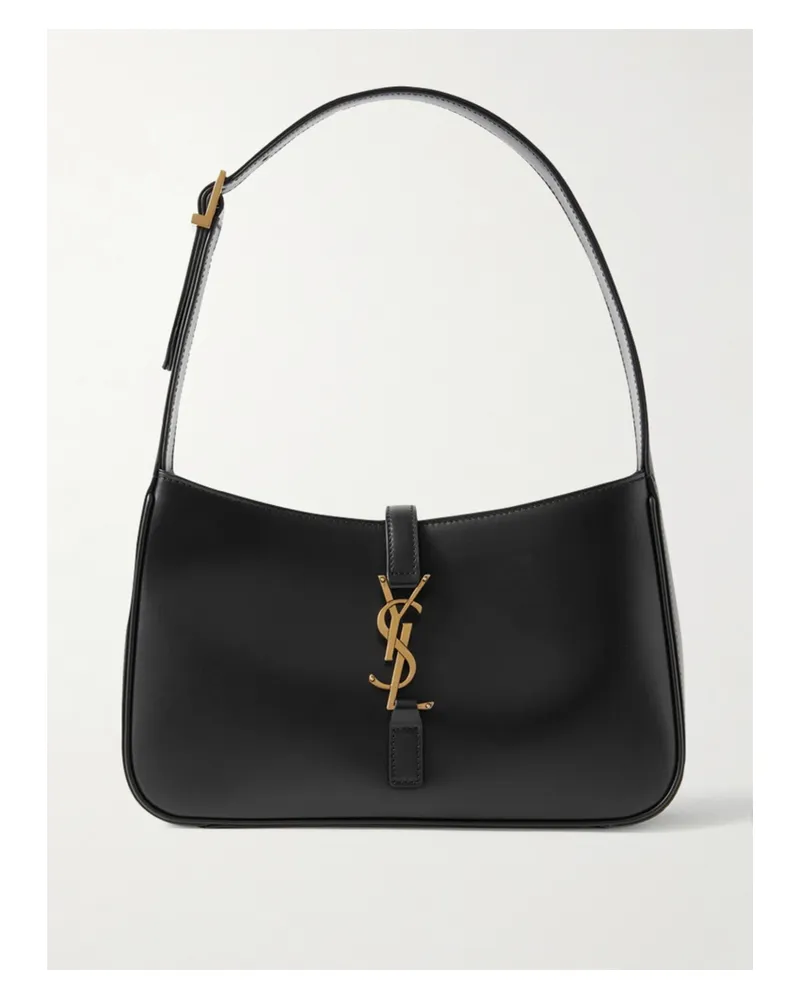 Saint Laurent Le 5 À 7 Leather Shoulder Bag - Black Black