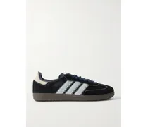 Samba Og Sneakers Aus Kalbshaar Mit Velourslederbesätzen - Blau