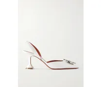 Begum Swarovski Crystal-embellished Satin Slingback Pumps - Ivory