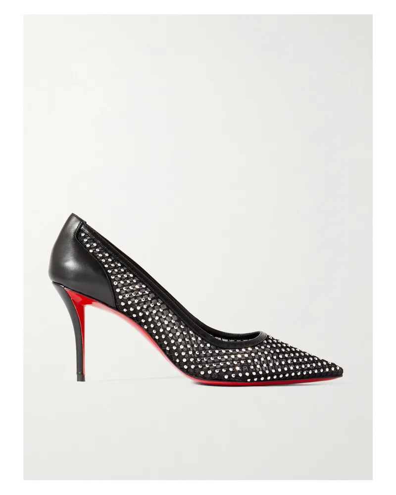 Christian Louboutin Apostropha 80 Pumps aus Mesh mit Kristallen Schwarz