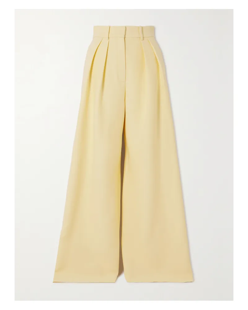 Brandon Maxwell The Holland Hose Mit Weitem Bein Aus Crêpe Aus Einer Wollmischung - Gelb Gelb