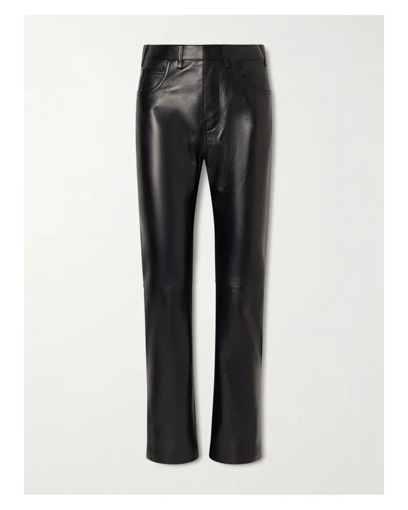 Tom Ford Hose Mit Geradem Bein Aus Leder - Schwarz Schwarz