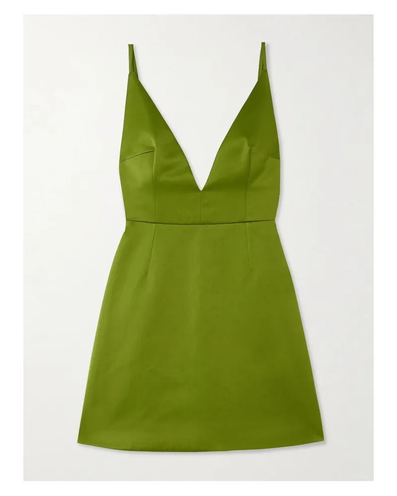 EMILIA WICKSTEAD Vero Rückenfreies Minikleid Aus Recyceltem Satin - Grün Grün