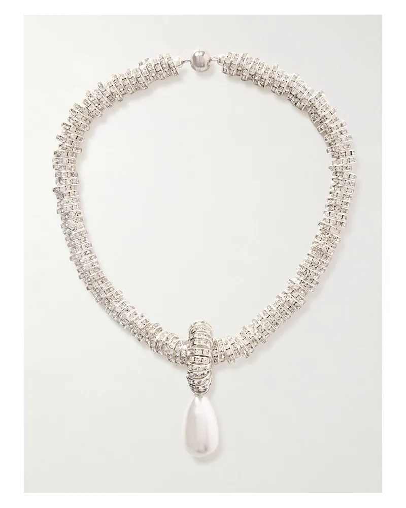 JULIETTA Silberfarbene Kette Mit Kunstperle Und Swarovski®-kristallen Silber