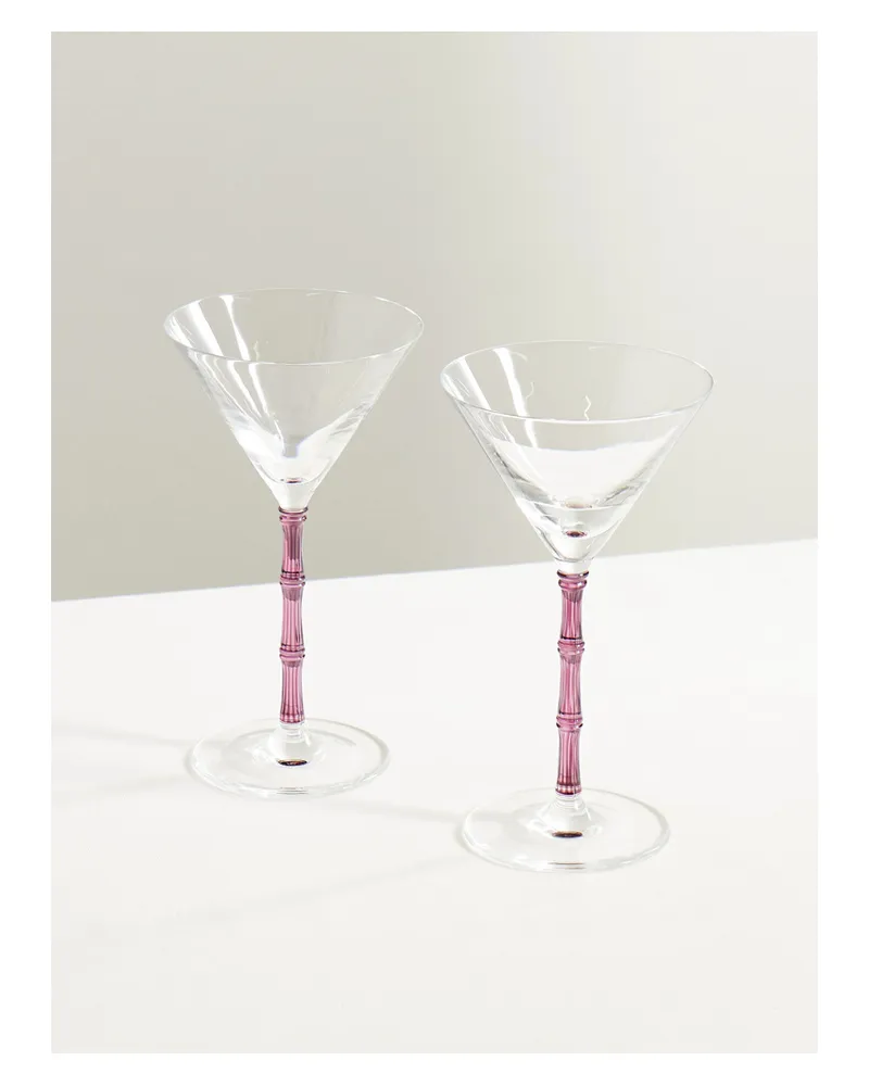 La DoubleJ Bamboo Set Aus Zwei Martinigläsern - Pink Pink