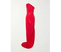 Andreas Asymmetrische Robe Aus Jacquard Mit Raffungen - Rot