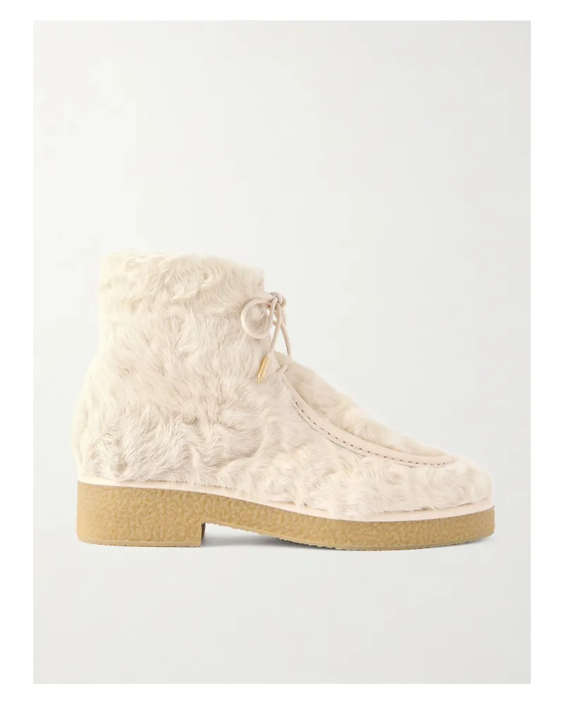 Aquazzura Frosty Shearling Boots - Cream Cream