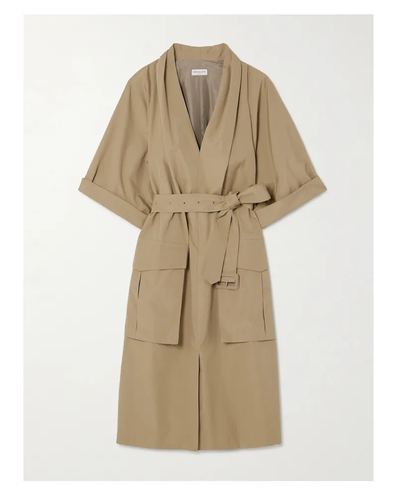 Dries van Noten Midikleid Aus Baumwollpopeline Mit Gürtel - Neutral Neutral