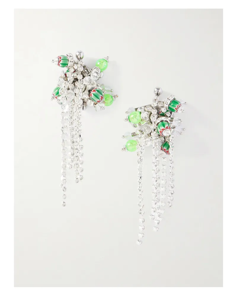 Dries van Noten Silver-tone Crystal Earrings Silver