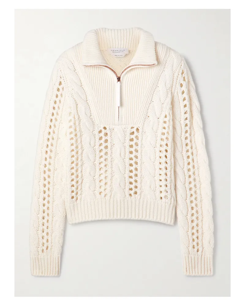 Gabriela Hearst Idris Zopfstrickpullover Aus Kaschmir - Elfenbein Elfenbein