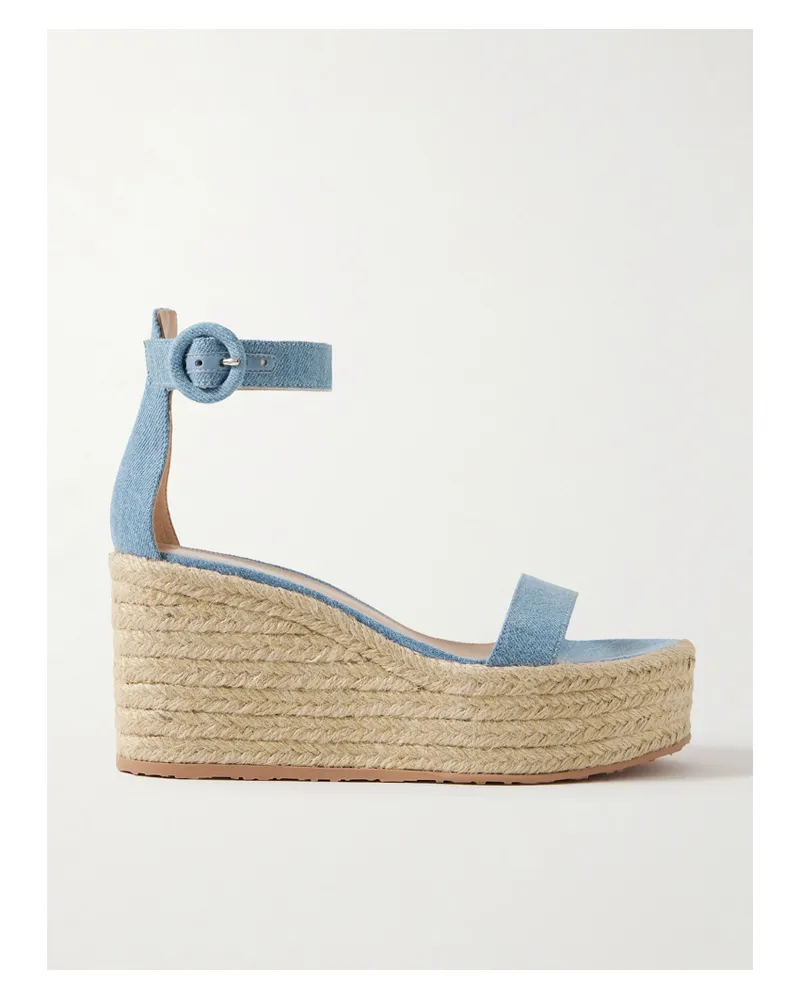 Gianvito Rossi 45 Espadrille-wedges Aus Denim - Blau Blau