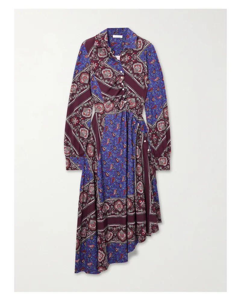 Paco Rabanne Asymmetrisches Midikleid Aus Stretch-jersey Mit Paisley-print - Mehrfarbig Mehrfarbig