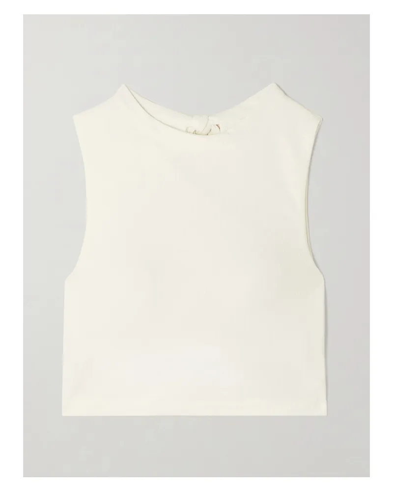 Marysia Victoria Tennis-oberteil Aus Stretch-seersucker Mit Cut-out - Creme Creme