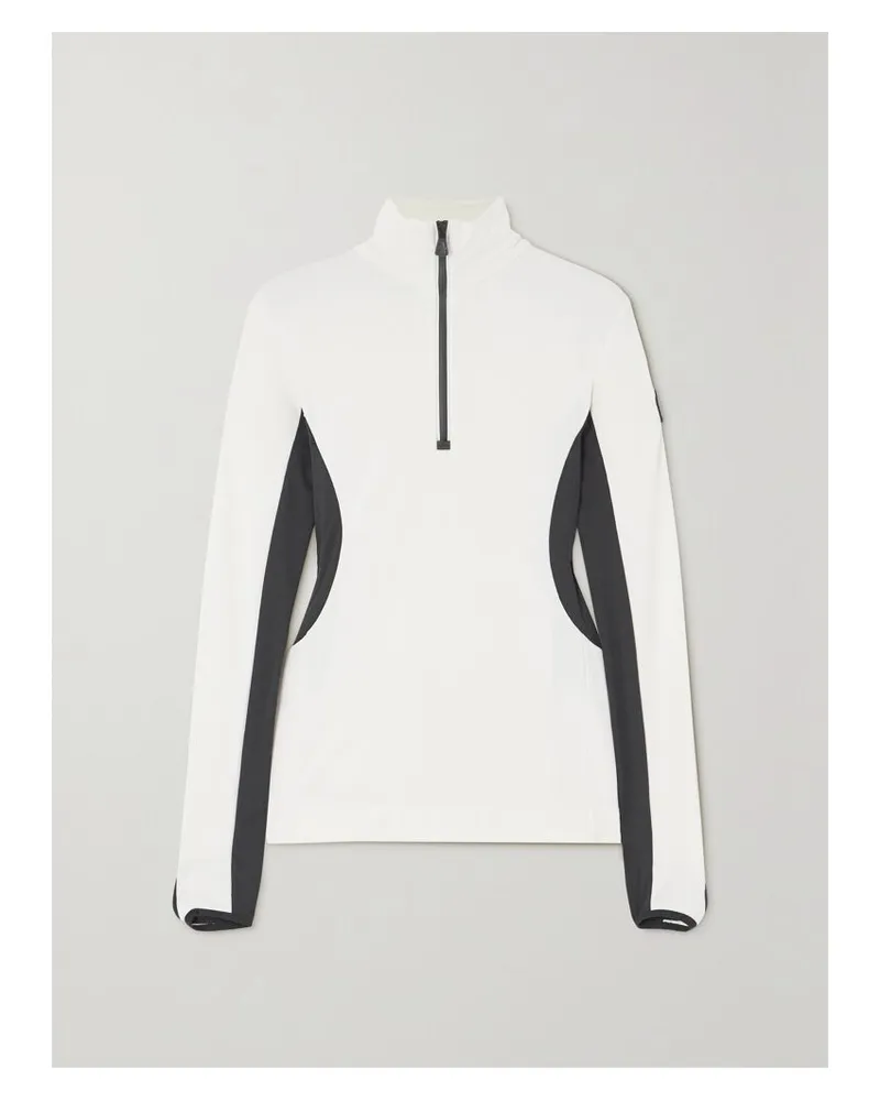 Moncler Skioberteil Aus Stretch-jersey In Colour-block-optik - Weiß Weiß