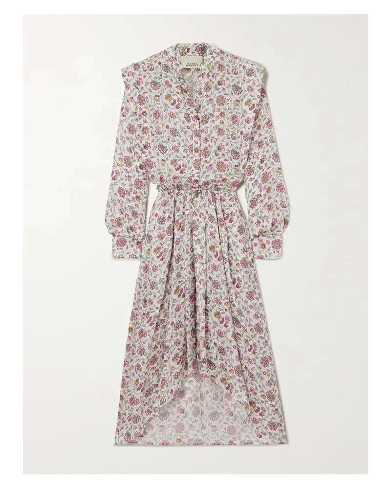 Isabel Marant Lokeya Asymmetrisches Kleid Aus Jacquard Mit Blumenprint - Ecru Ecru