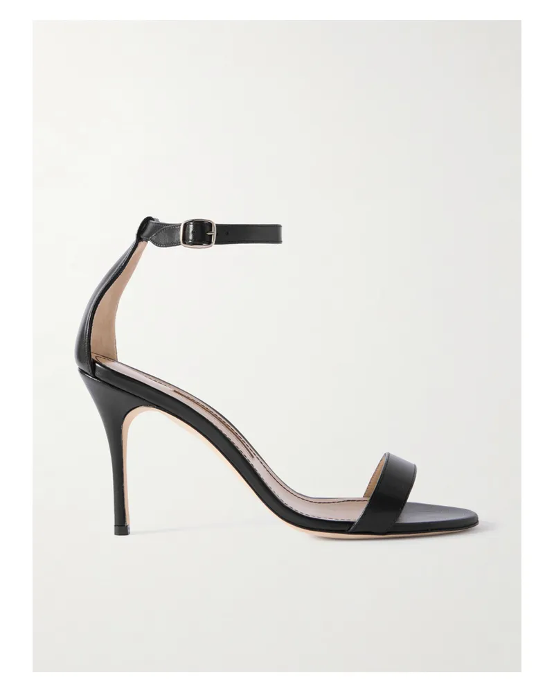 Manolo Blahnik Chaos 90 Leather Sandals - Black Black