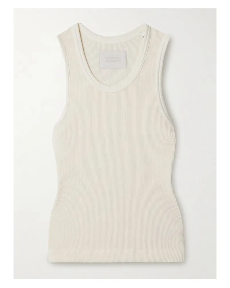 Citizens of humanity Inez Tanktop Aus Baumwolle In Waffelstrick - Creme Creme