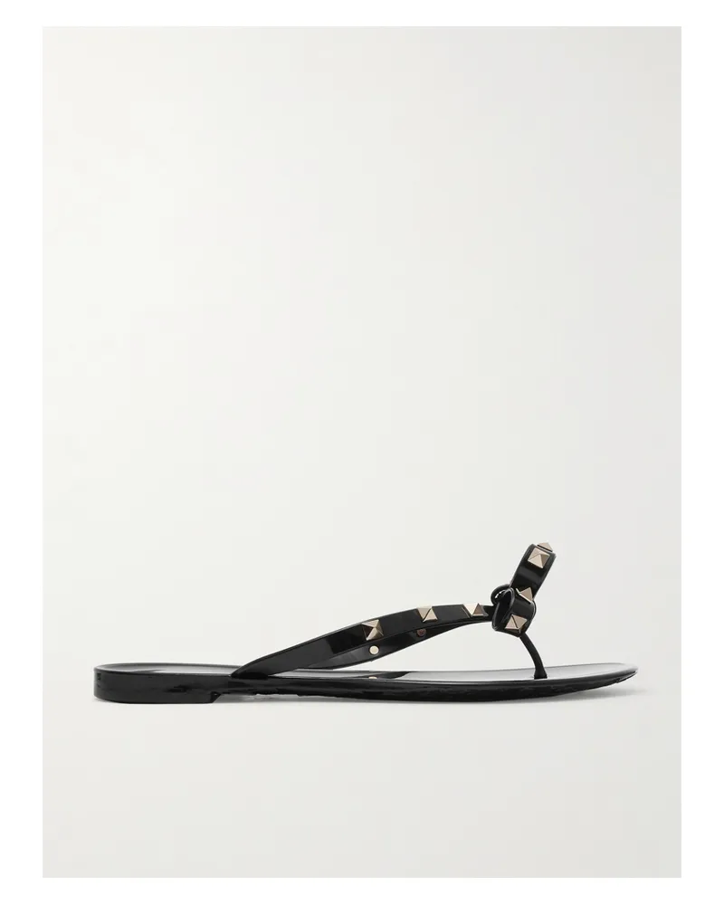 Valentino Garavani The Rockstud Rubber Flip Flops - Black Black