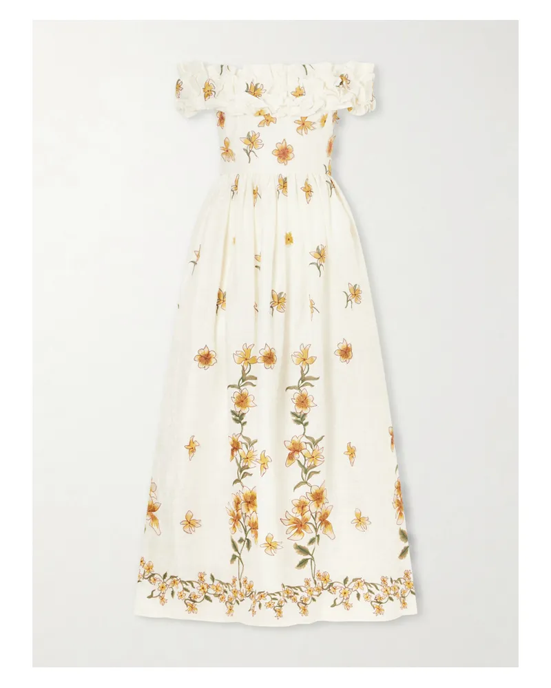 AGUA BENDITA Espliegov Linen-floral Maxi Dress - Multi Multi