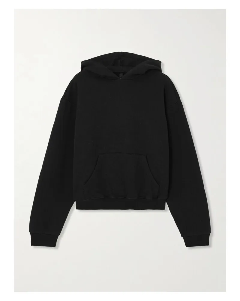SKIMS Cotton Fleece Hoodie – Onyx – Hoodie Aus Jersey Aus Einer Baumwollmischung - Schwarz Schwarz