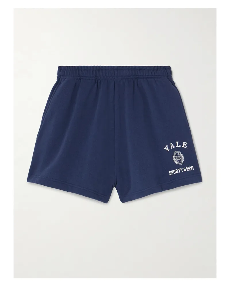 SPORTY & RICH Veritas Soft Disco Shorts Aus Jersey Aus Einer Baumwollmischung Mit Print - Blau Blau