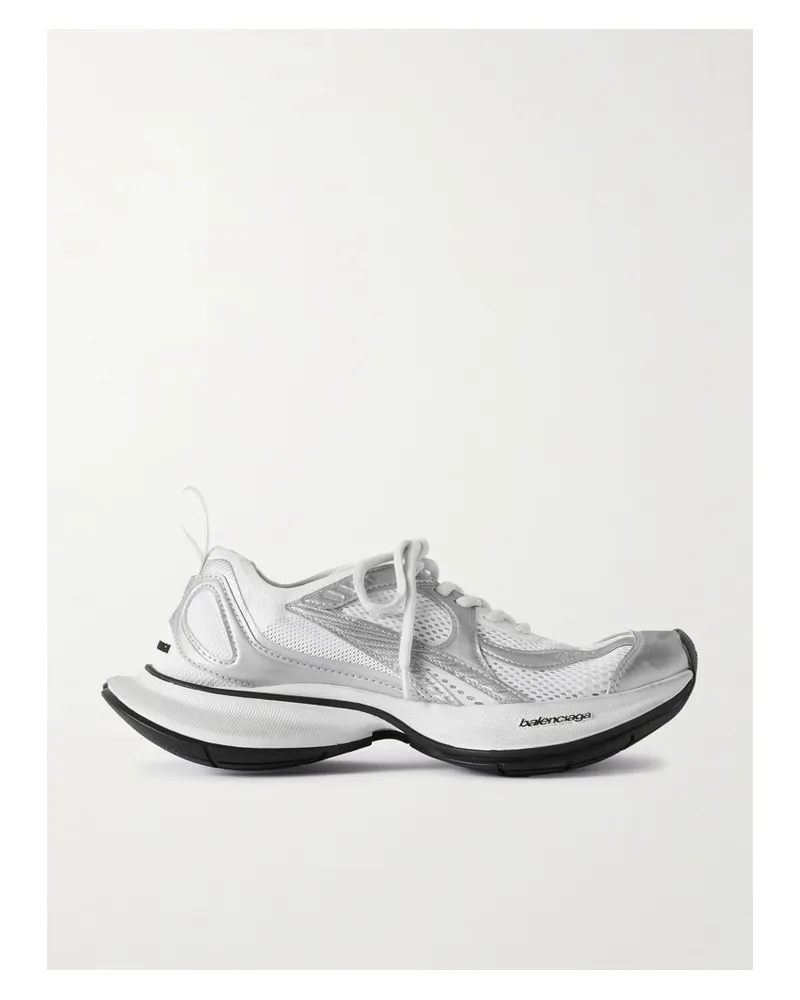 Balenciaga Circuit Mesh And Rubber Sneakers - White White