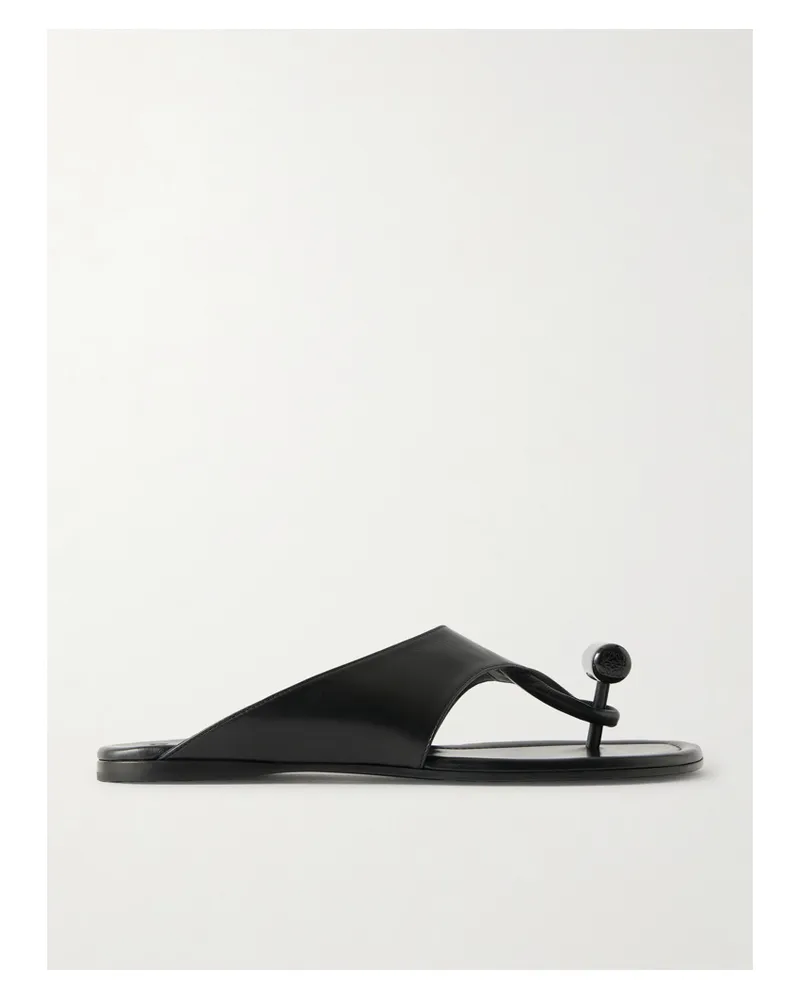 Loewe Toggle Leather Slides - Black Black