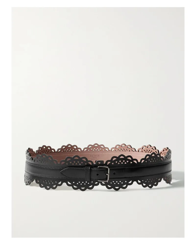 Alaïa Gürtel Aus Lasergeschnittenem Leder - Schwarz Schwarz