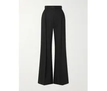 Pleated Wool-twill Wide-leg Pants - Black