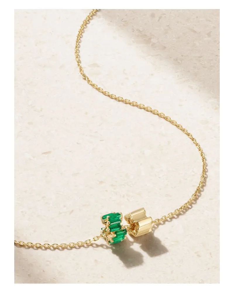 Suzanne Kalan Kette Aus 18 Karat Gold Mit Smaragden Gold