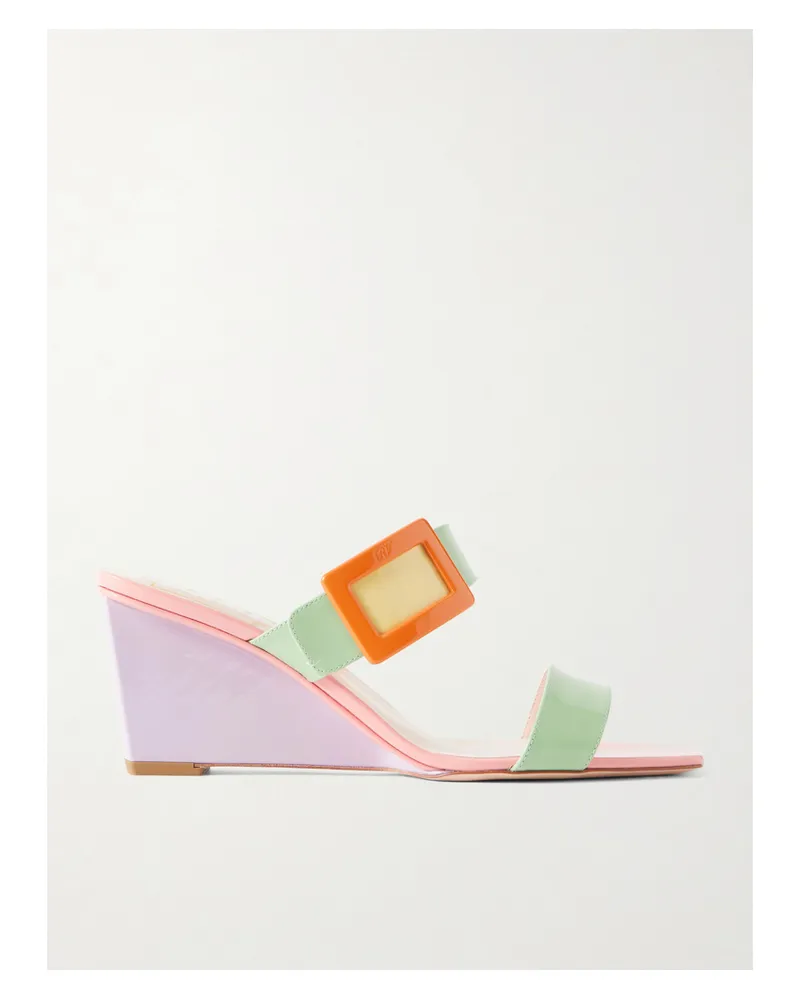 Roger Vivier Belle Vivier 60 Wedges Aus Lackleder Mit Schnalle - Mehrfarbig Mehrfarbig