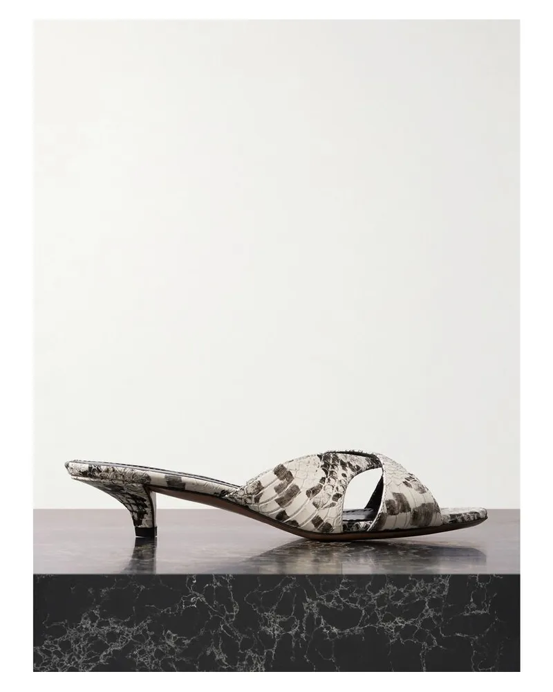 Paris Texas Laila Mules Aus Leder Mit Schlangeneffekt - Animal-Print Animal-print