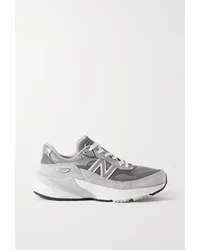 New Balance Made in Usa 990v6 Sneakers aus Veloursleder, Leder und Mesh Grau