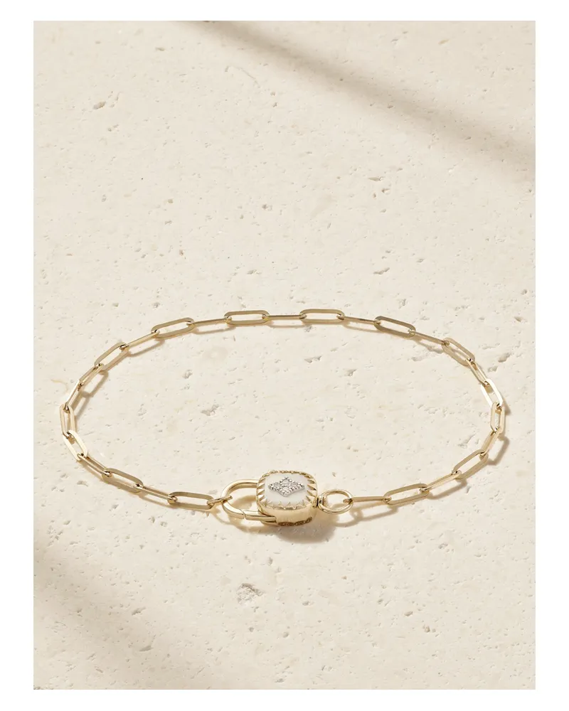 Pascale Monvoisin Ginger Armband Aus 9 Karat Gold Mit Harz Und Diamanten Gold