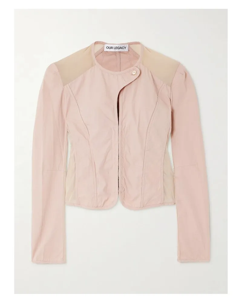 Our Legacy Verkürzte Jacke Aus Baumwoll-canvas Mit Mesh-einsätzen - Pink Pink