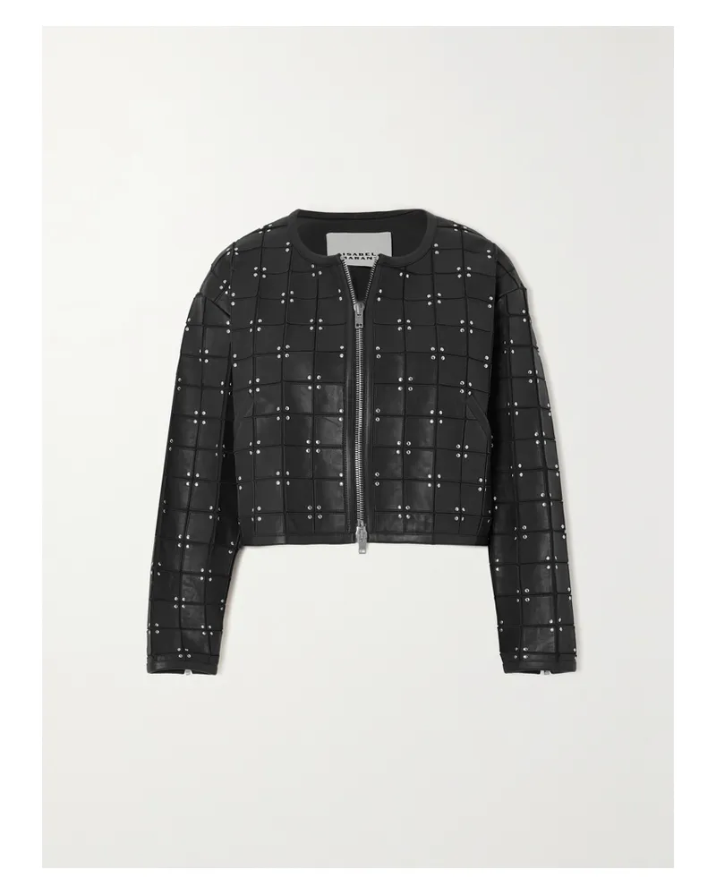 Isabel Marant Rosana Verkürzte Lederjacke Mit Nieten - Schwarz Schwarz