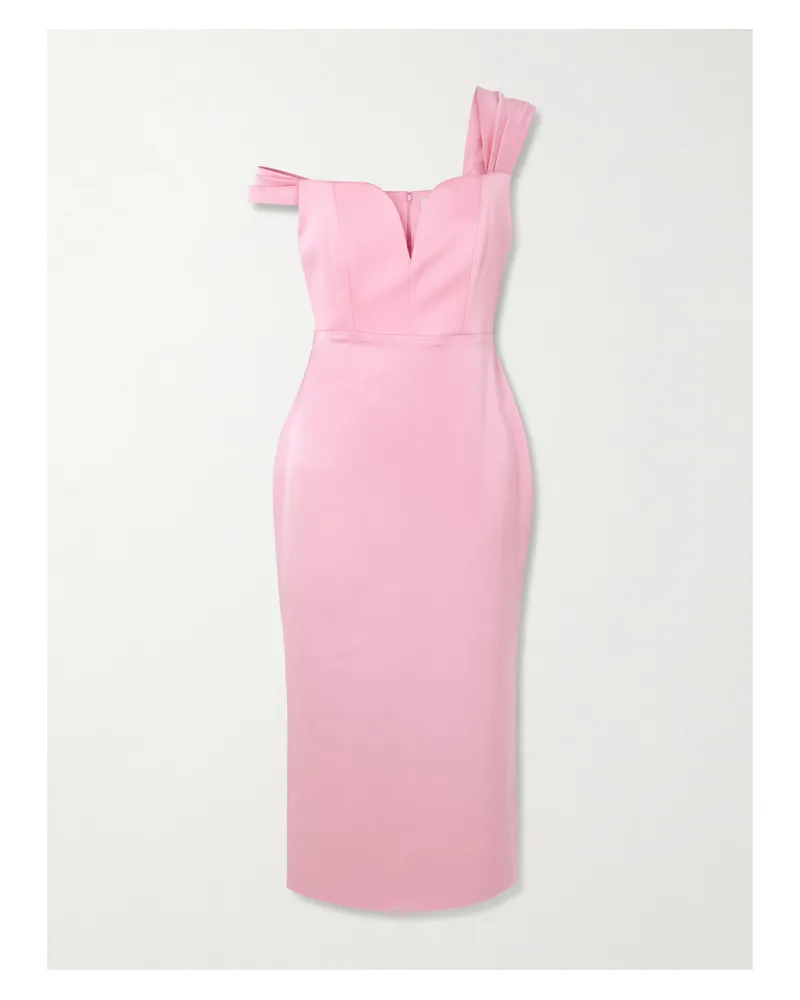 Alex Perry Off-the-shoulder Satin-crepe Midi Dress - Pink Pink