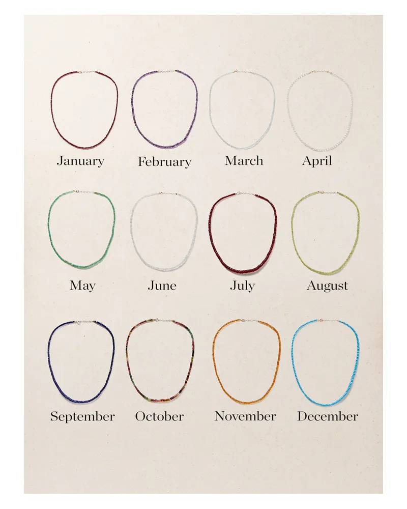 JIA JIA Net Sustain Birthstone 14-karat Gold Beaded Necklace - Blue Blue