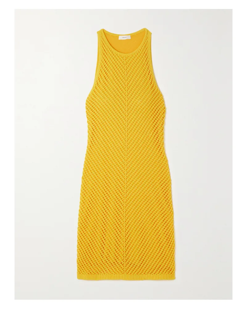 A.L.C. Senna Minikleid Aus Gehäkelter Baumwolle - Gelb Gelb