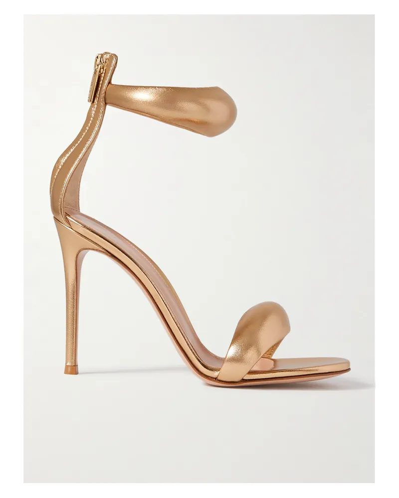 Gianvito Rossi Bijoux 105 Sandalen Aus Metallic-leder - Gold Gold