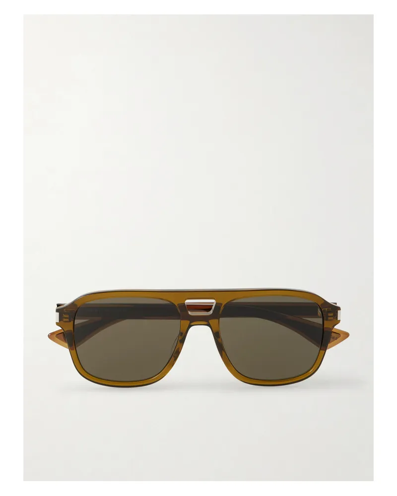 Saint Laurent Pilotensonnenbrille Aus Azetat - Braun Braun