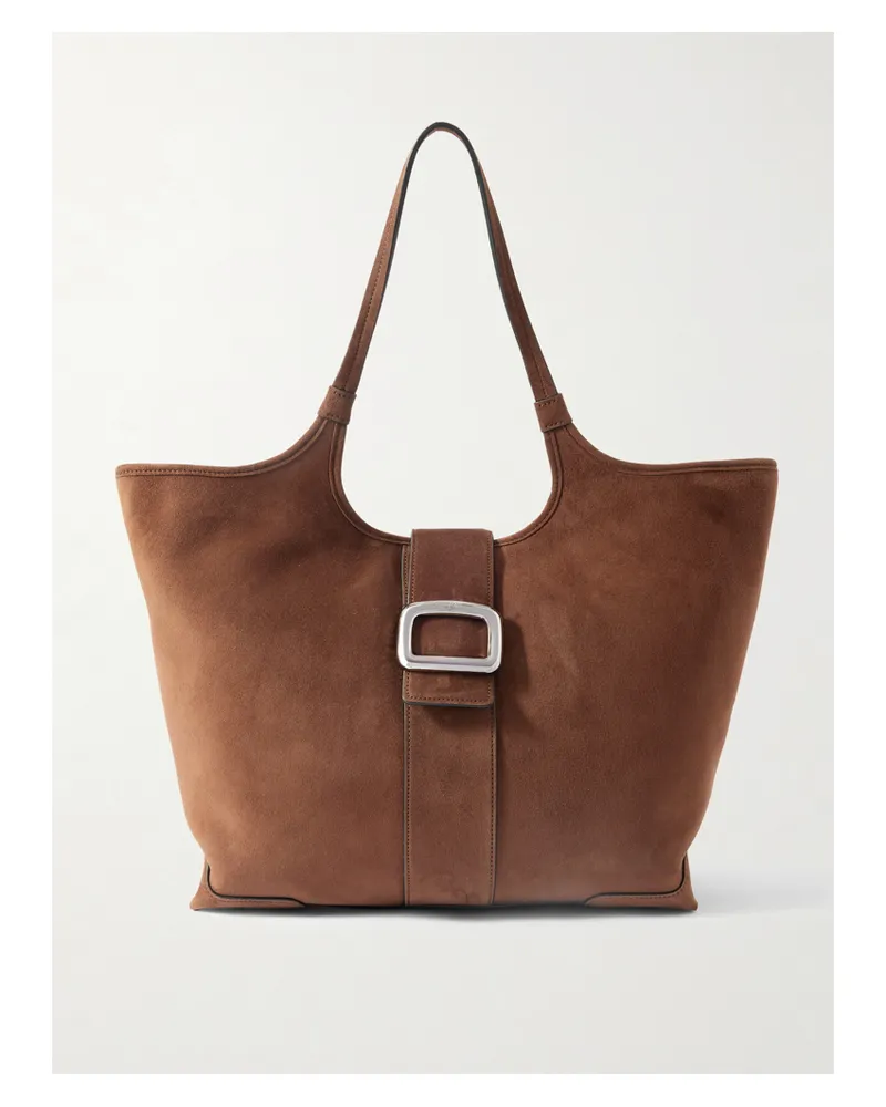Roger Vivier Grand Vivier Suede Tote - Brown Brown