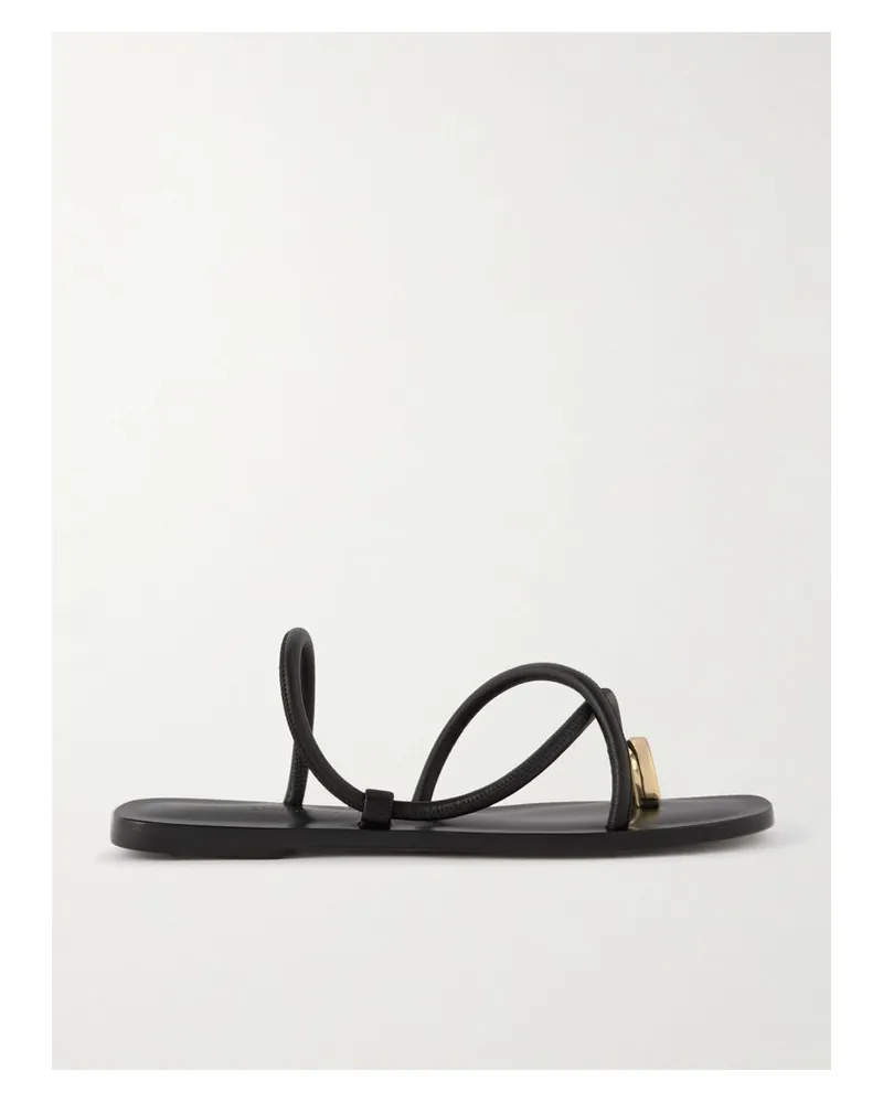 Emme Parsons Laurie Sandalen Aus Leder Mit Goldfarbenem Detail - Schwarz Schwarz