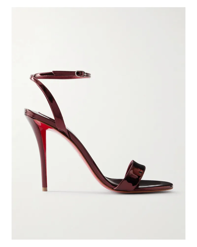 Christian Louboutin Miss Z 100 Metallic Patent Leather Sandals - Red Red