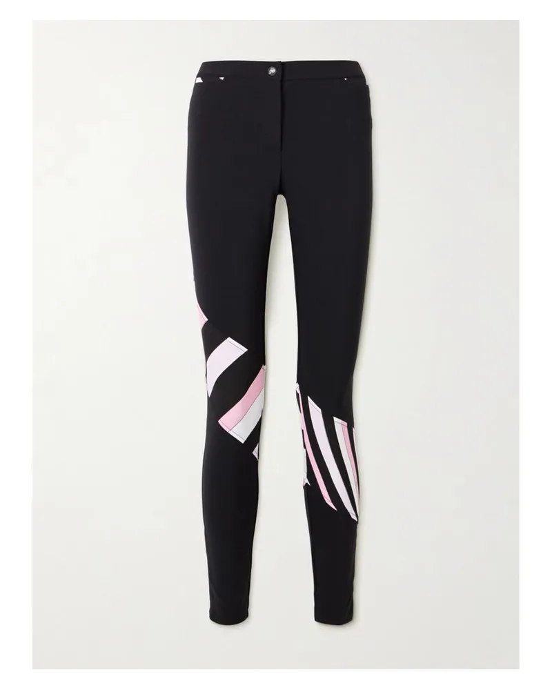 Emilio Pucci Skihose Aus Stretch-shell Mit Bedruckten Einsätzen - Schwarz Schwarz