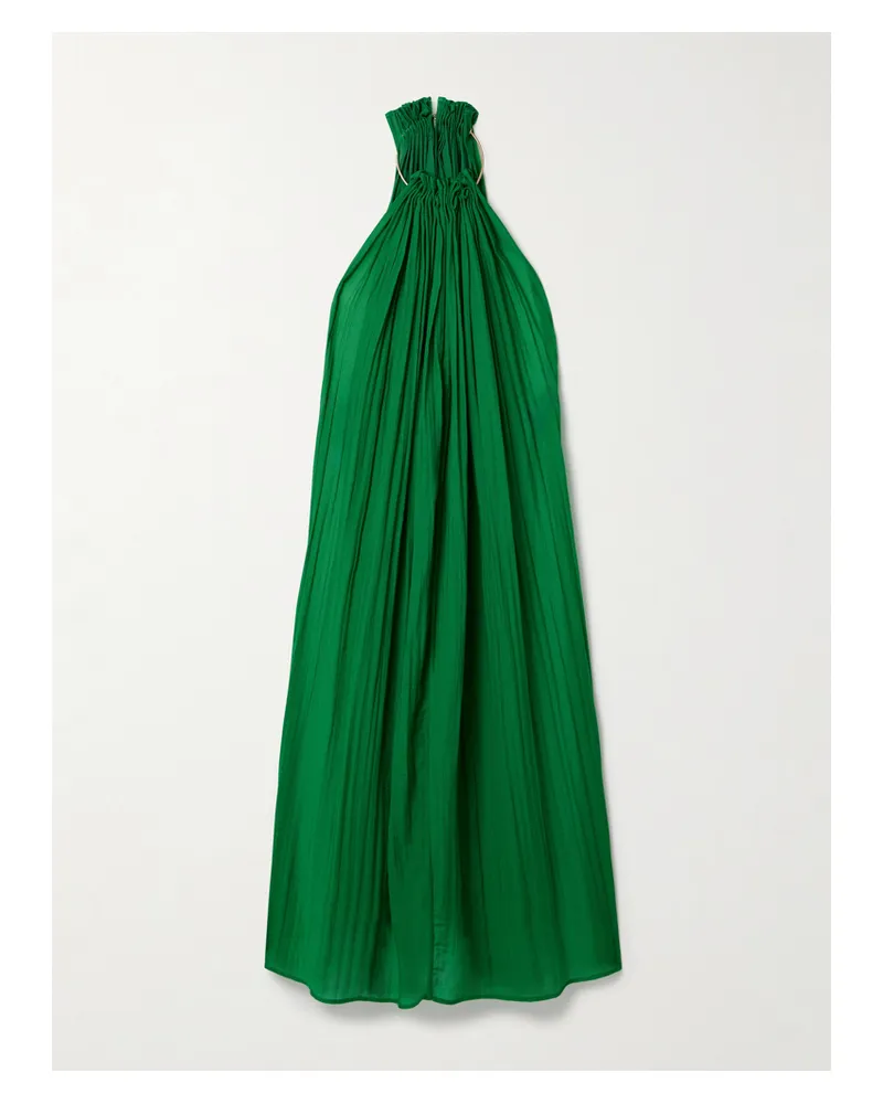 Cult Gaia Ree Kleid Aus Twill Mit Falten Und Verzierung - Grün Grün