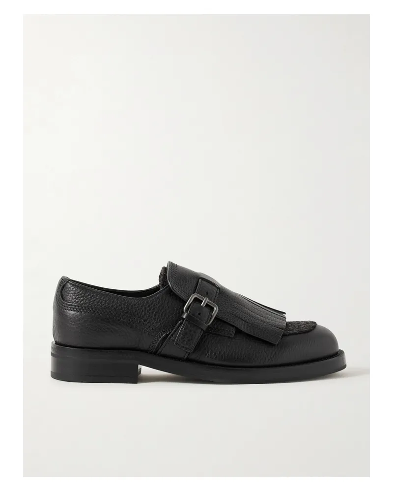 Church's Piper Fringed Textured-leather Brogues - Black Black