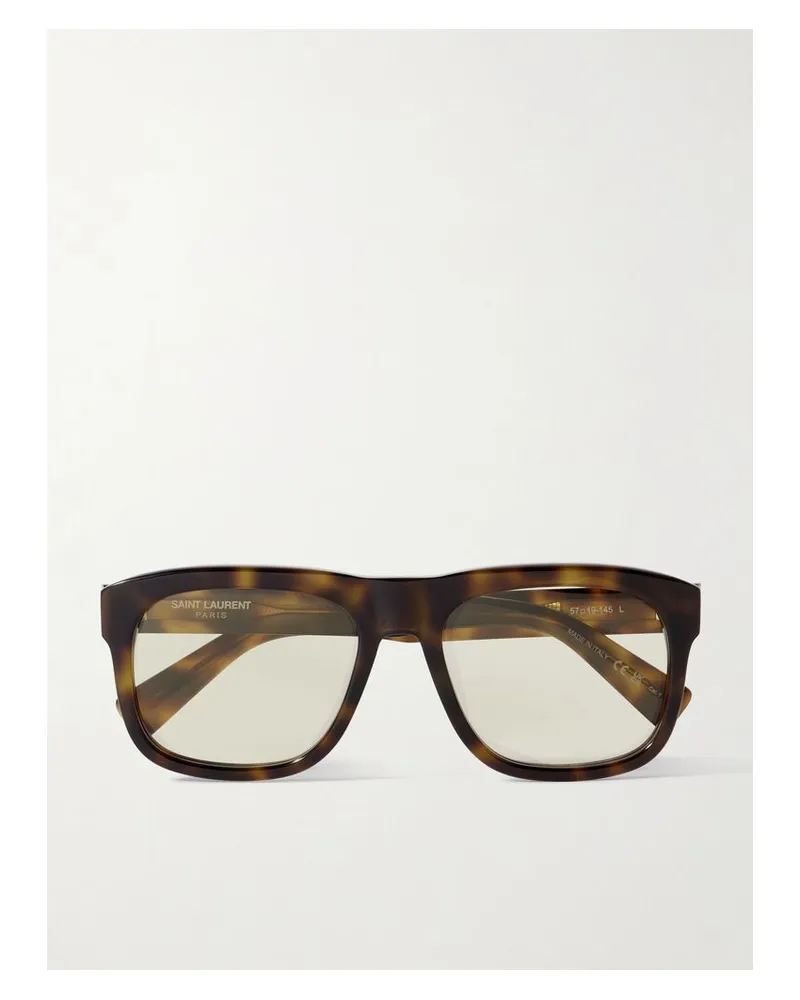 Saint Laurent Sonnenbrille Mit Eckigem Rahmen Aus Azetat In Hornoptik Horn