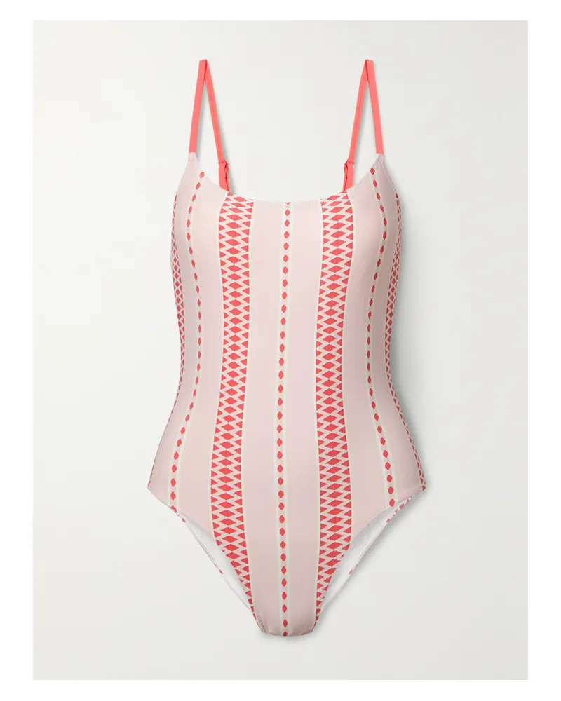 lemlem Jemari Badeanzug Aus Stretch-jacquard - Pink Pink