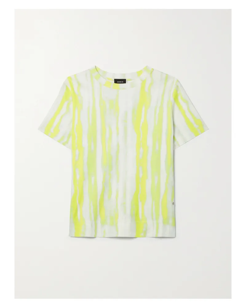 Akris T-shirt Aus Gestreiftem Baumwoll-jersey - Gelb Gelb